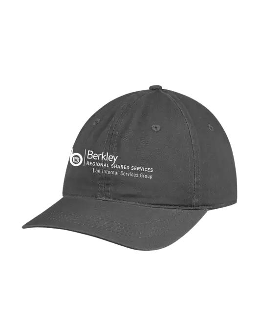 Garment Washed Unstructured Twill Charcoal Cap w/Berkley RSS logo