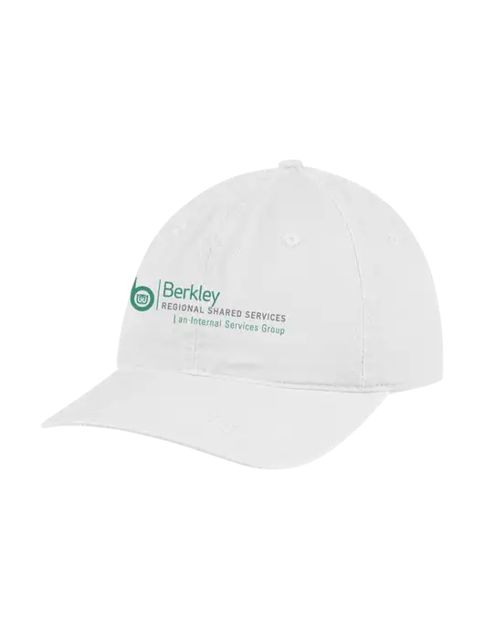 Garment Washed Unstructured Twill White Cap w/Berkley RSS logo
