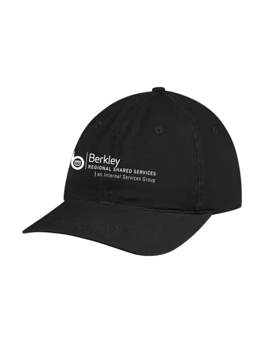 Garment Washed Unstructured Twill Black Cap w/Berkley RSS logo