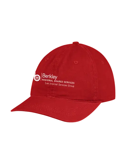 Garment Washed Unstructured Twill Red Cap w/Berkley RSS logo