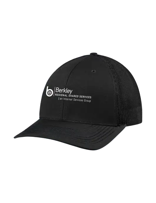 Richardson Adjustable Snapback Original 112 Trucker Cap Black w/Black Mesh w/Berkley RSS logo