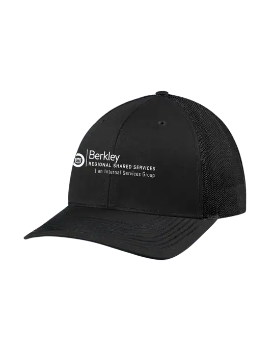 Richardson Adjustable Snapback Original 112 Trucker Cap Black w/Black Mesh w/Berkley RSS logo