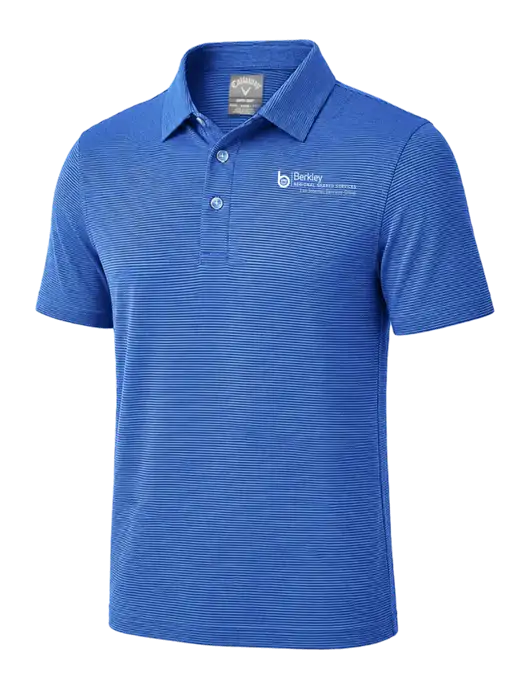 Callaway Royal Blue Fine Line Stripe Polo w/Berkley RSS logo