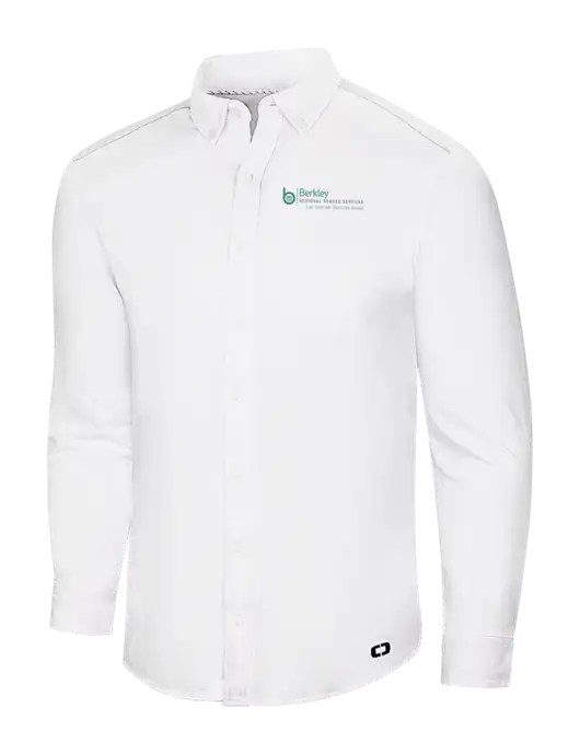 OGIO Bright White Modern Code Stretch Button-Up Shirt w/Berkley RSS logo