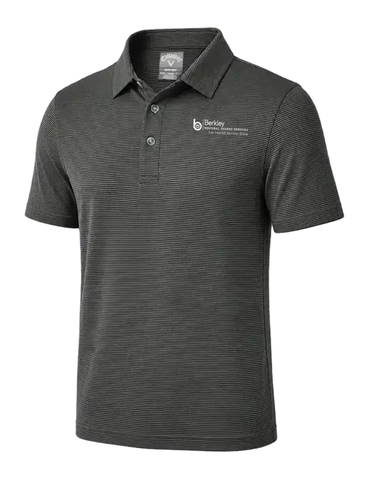 Callaway Black Fine Line Stripe Polo w/Berkley RSS logo