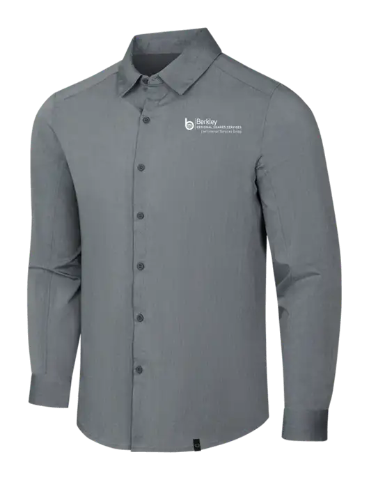 OGIO Medium Grey Heather Commuter Woven Shirt w/Berkley RSS logo