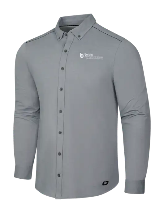 OGIO Medium Grey Heather Modern Code Stretch Button-Up Shirt w/Berkley RSS logo