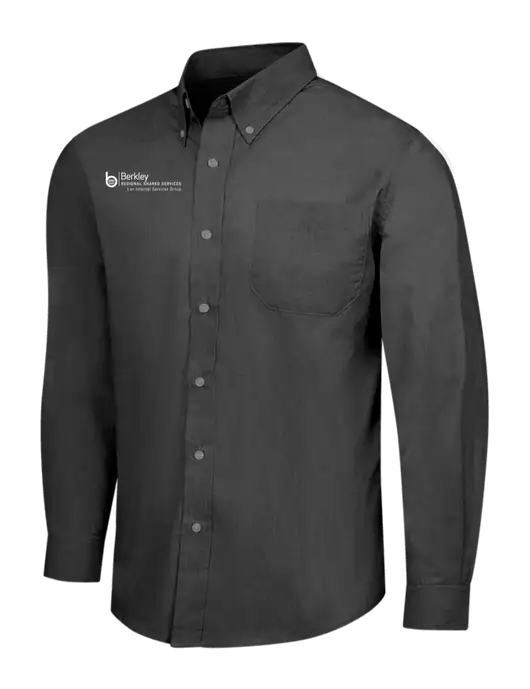 Soft Black Crosshatch Easy Care Shirt w/Berkley RSS logo