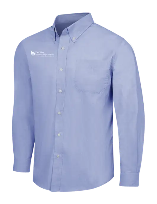 Light Slate Blue Crosshatch Easy Care Shirt w/Berkley RSS logo