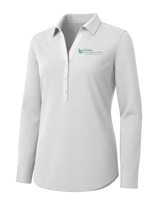 Womens White City Stretch Shirt w/Berkley RSS logo