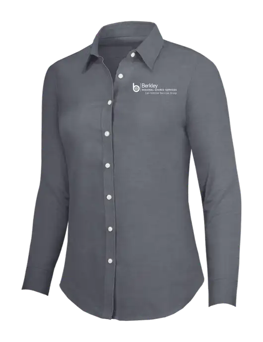 Dark Grey Womens SuperPro Oxford Shirt w/Berkley RSS logo