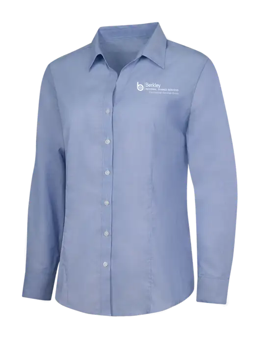 Light Slate Blue Womens Crosshatch Easy Care Shirt w/Berkley RSS logo