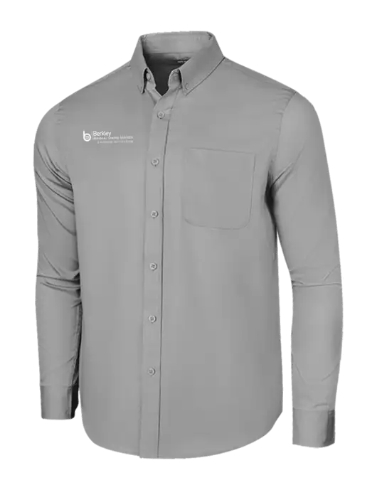 Long Sleeve Light Grey Superpro React Twill Shirt w/Berkley RSS logo