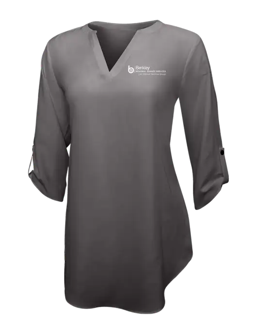 Dark Grey Womens 3/4 Sleeve Tunic Blouse w/Berkley RSS logo