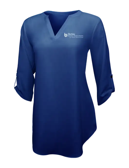 Dark Royal Womens 3/4 Sleeve Tunic Blouse w/Berkley RSS logo