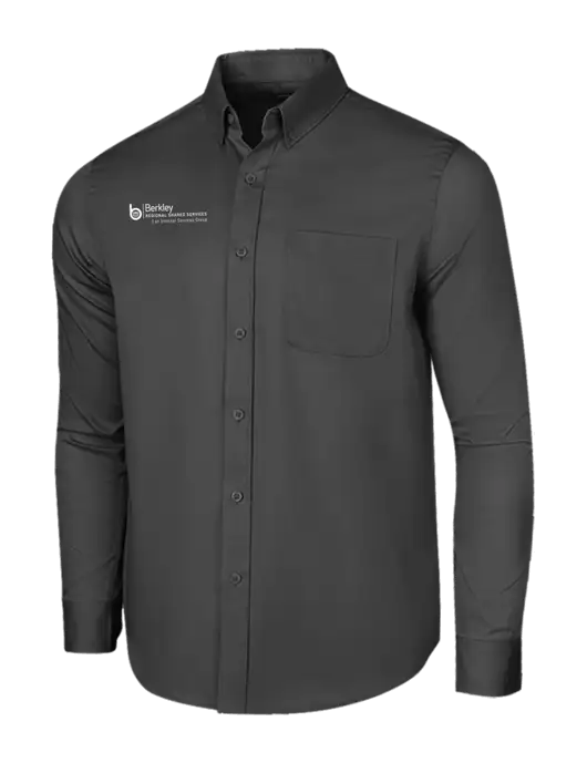 Long Sleeve Dark Grey Superpro React Twill Shirt w/Berkley RSS logo