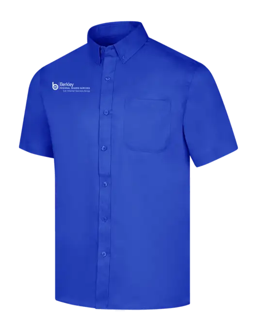 Short Sleeve Dark Royal Superpro React Twill Shirt w/Berkley RSS logo