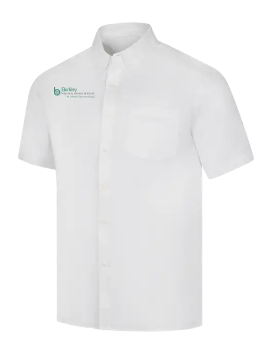 Short Sleeve White Superpro React Twill Shirt w/Berkley RSS logo