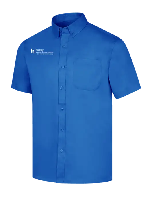 Short Sleeve Royal Blue Superpro React Twill Shirt w/Berkley RSS logo