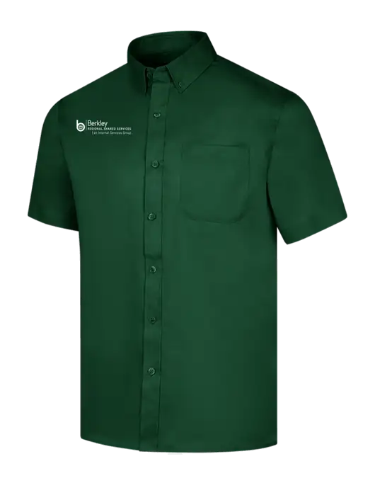 Short Sleeve Dark Green Superpro React Twill Shirt w/Berkley RSS logo