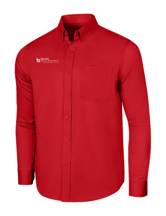 Long Sleeve Red Superpro React Twill Shirt w/Berkley RSS logo