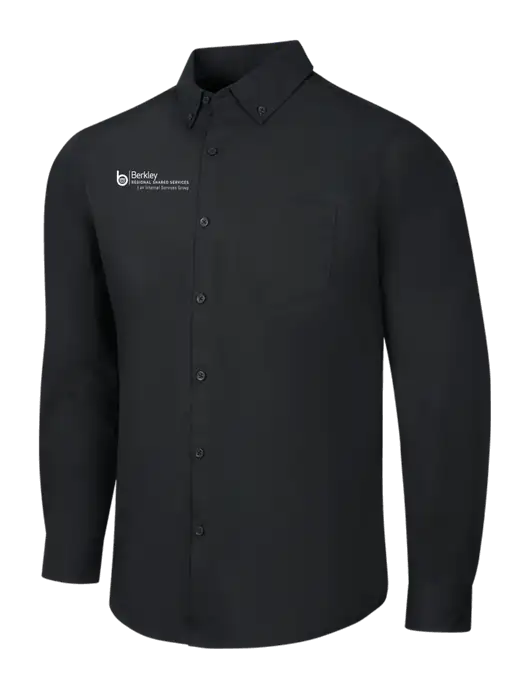 Black Long Sleeve Carefree Poplin Shirt w/Berkley RSS logo