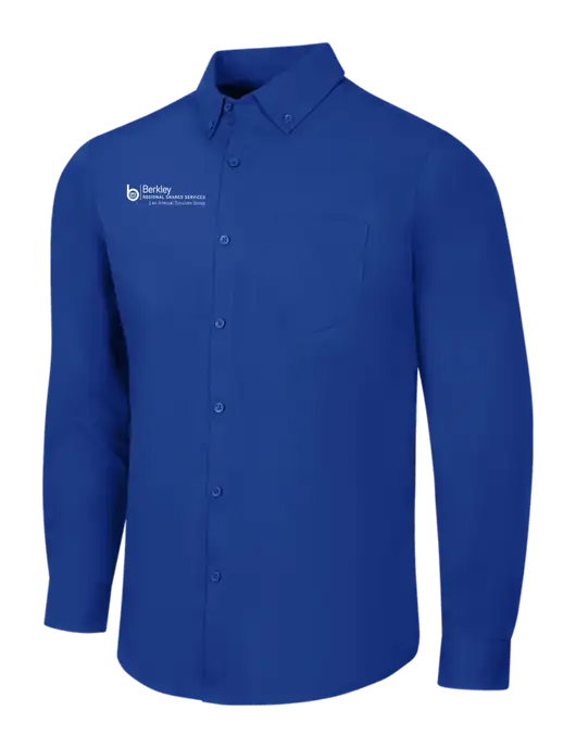 Dark Royal Long Sleeve Carefree Poplin Shirt w/Berkley RSS logo
