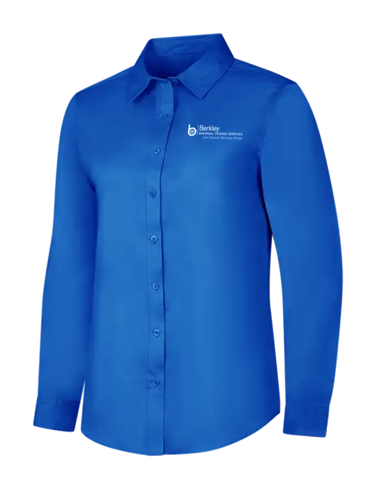 Womens Long Sleeve Royal Blue Superpro React Twill Shirt w/Berkley RSS logo