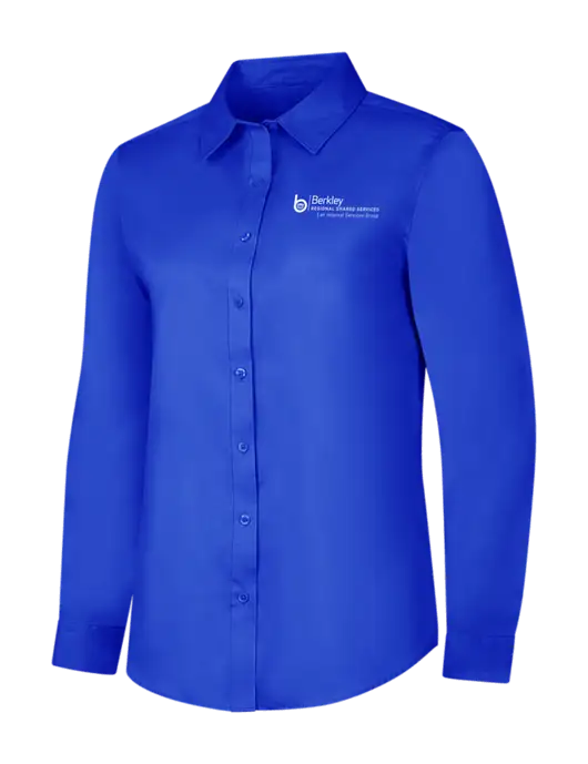 Womens Long Sleeve Dark Royal Superpro React Twill Shirt w/Berkley RSS logo