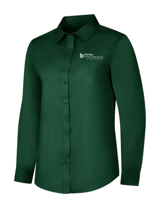 Dark Green Womens Long Sleeve Superpro React Twill Shirt w/Berkley RSS logo