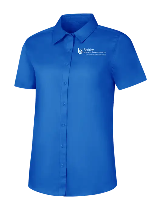 Womens Short Sleeve Royal Blue Superpro React Twill Shirt w/Berkley RSS logo