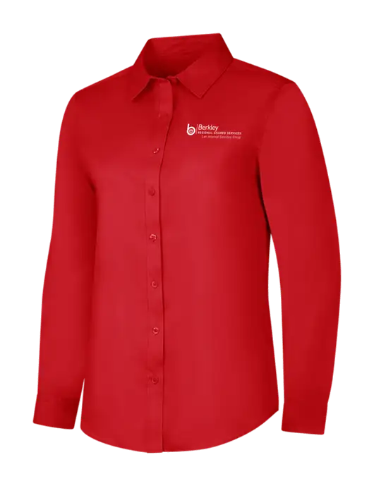 Red Womens Long Sleeve Superpro React Twill Shirt w/Berkley RSS logo