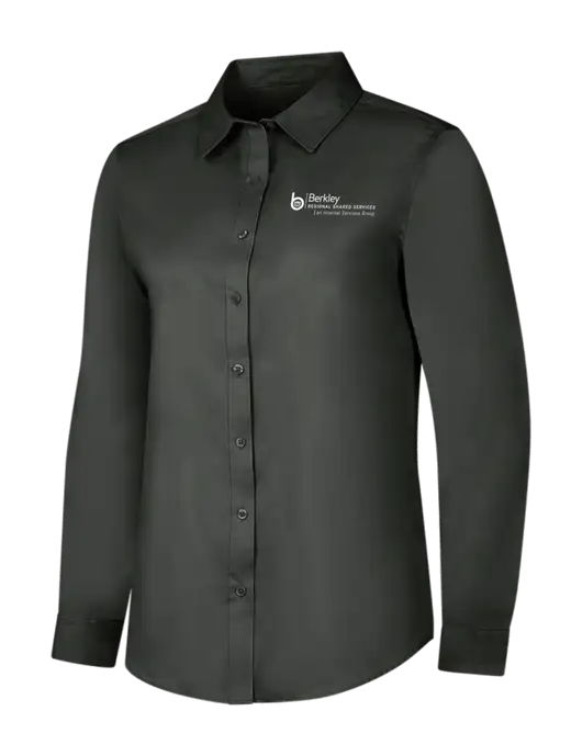 Dark Grey Womens Long Sleeve Superpro React Twill Shirt w/Berkley RSS logo