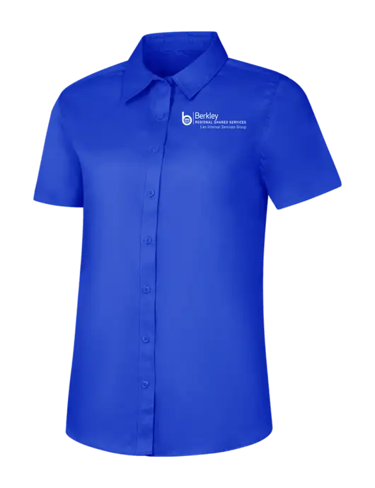 Womens Short Sleeve Dark Royal Superpro React Twill Shirt w/Berkley RSS logo