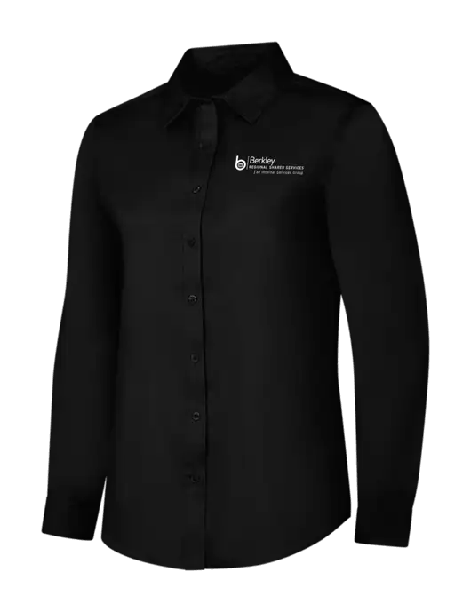 Womens Black Long Sleeve Superpro React Twill Shirt w/Berkley RSS logo