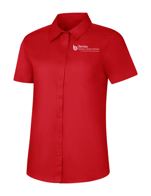 Womens Red Short Sleeve Superpro React Twill Shirt w/Berkley RSS logo
