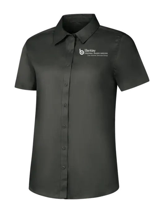 Womens Dark Grey Short Sleeve Superpro React Twill Shirt w/Berkley RSS logo