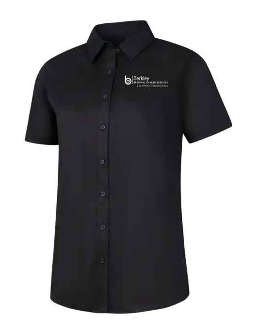 Womens Black Short Sleeve Superpro React Twill Shirt w/Berkley RSS logo