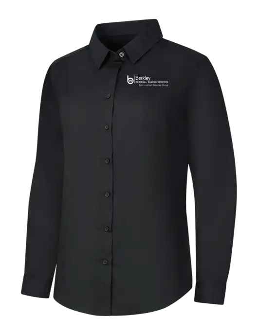 Womens Black Long Sleeve Carefree Poplin Shirt w/Berkley RSS logo