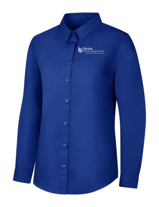 Womens Royal Long Sleeve Carefree Poplin Shirt w/Berkley RSS logo