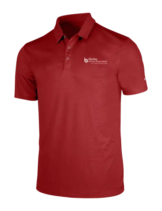 NIKE Red Dri-Fit Embossed Tri-Blade Polo w/Berkley RSS logo