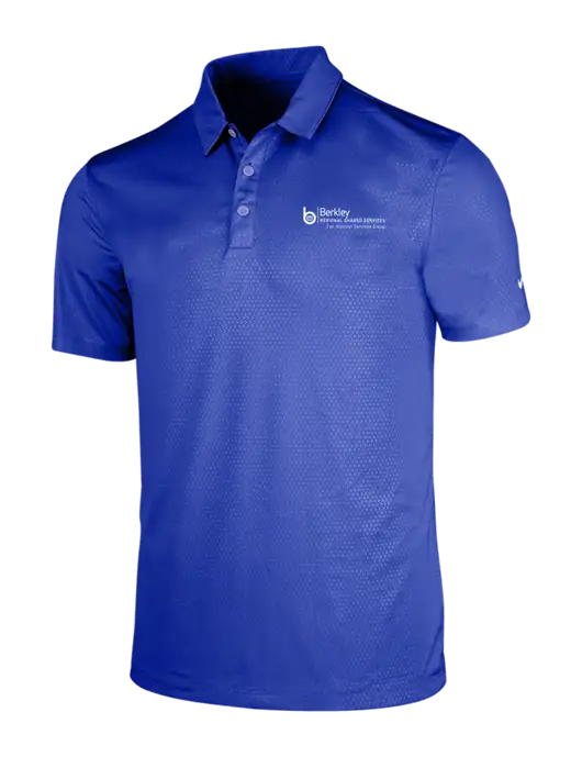 NIKE Dark Royal Dri-Fit Embossed Tri-Blade Polo w/Berkley RSS logo