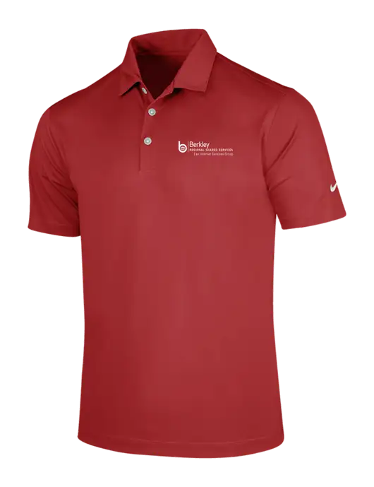 NIKE Red Dri-Fit Vertical Mesh Polo w/Berkley RSS logo