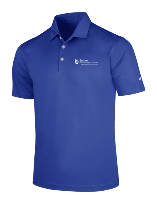 NIKE Dark Royal Dri-Fit Vertical Mesh Polo w/Berkley RSS logo