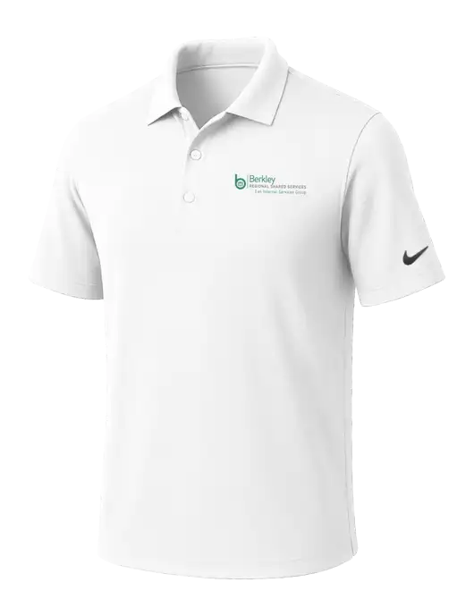 NIKE White Dri-Fit Micro Pique Polo w/Berkley RSS logo