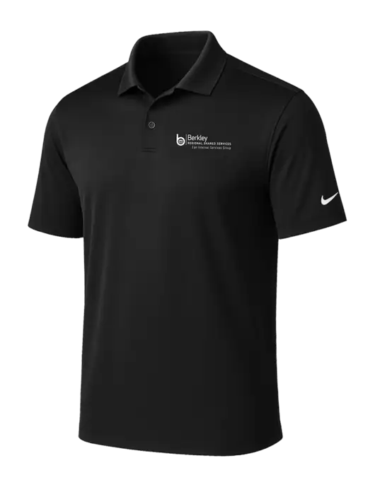 NIKE Black Victory Solid Polo w/Berkley RSS logo