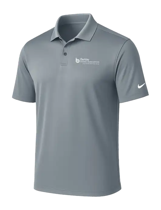 NIKE Medium Grey Victory Solid Polo w/Berkley RSS logo