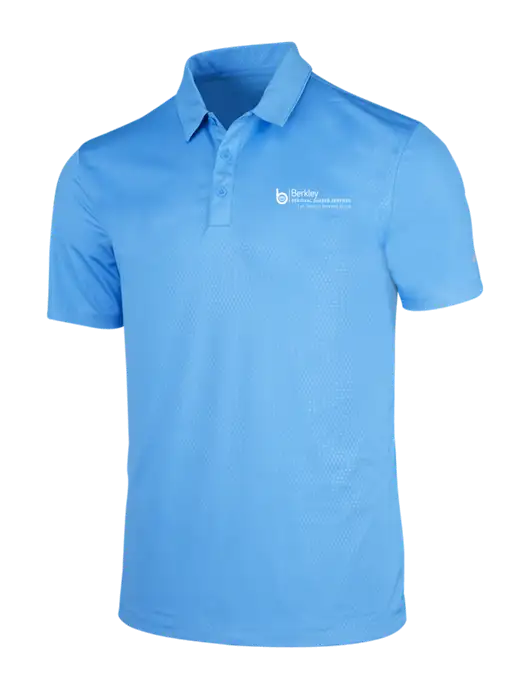 NIKE Light Royal Blue Dri-Fit Embossed Tri-Blade Polo w/Berkley RSS logo