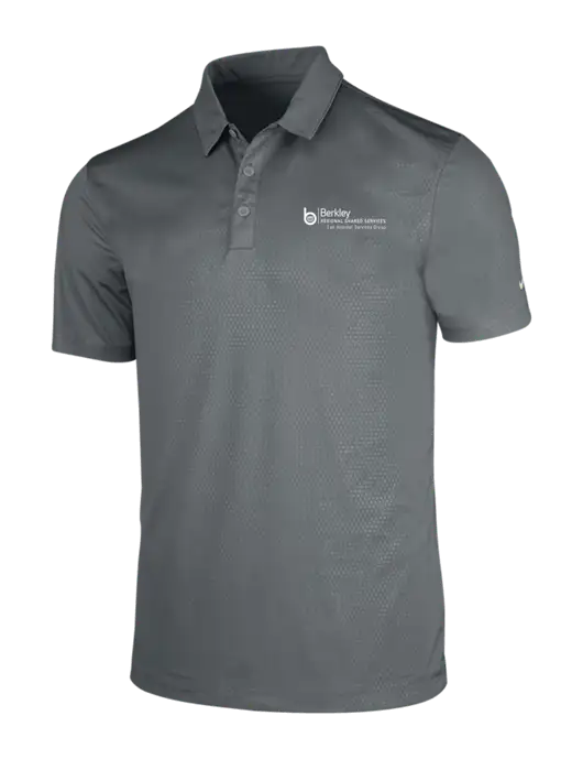 NIKE Medium Grey Dri-Fit Embossed Tri-Blade Polo w/Berkley RSS logo