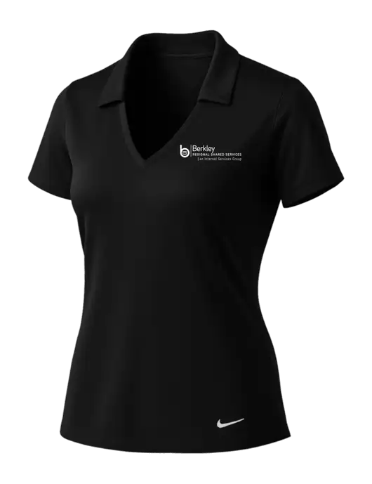 NIKE Black Womens Dri-Fit Vertical Mesh Polo w/Berkley RSS logo